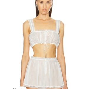 Helsa Lace Trimmed Top